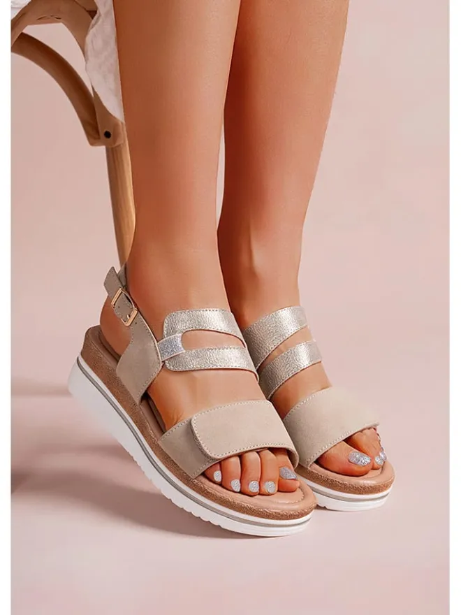 Keilsandaletten in Gold>Foreverfolie Clearance