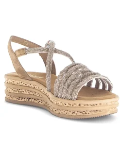 Gabor Sandalen^Keilsandaletten in Gold/ Hellbraun