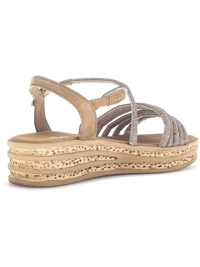 Gabor Sandalen^Keilsandaletten in Gold/ Hellbraun