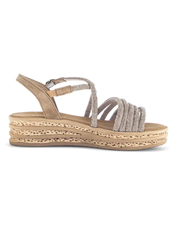 Gabor Sandalen^Keilsandaletten in Gold/ Hellbraun