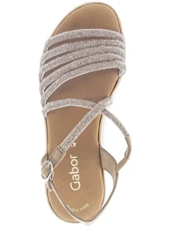 Gabor Sandalen^Keilsandaletten in Gold/ Hellbraun