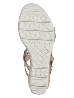 Tamaris Sandalen^Keilsandaletten in Hellbraun/ Gold