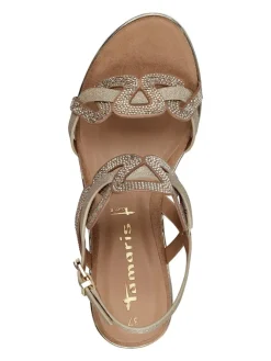 Tamaris Sandalen^Keilsandaletten in Hellbraun/ Gold
