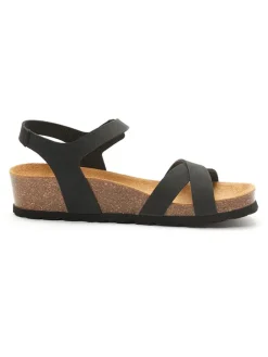 Mandel Sandalen^Keilsandaletten in Schwarz