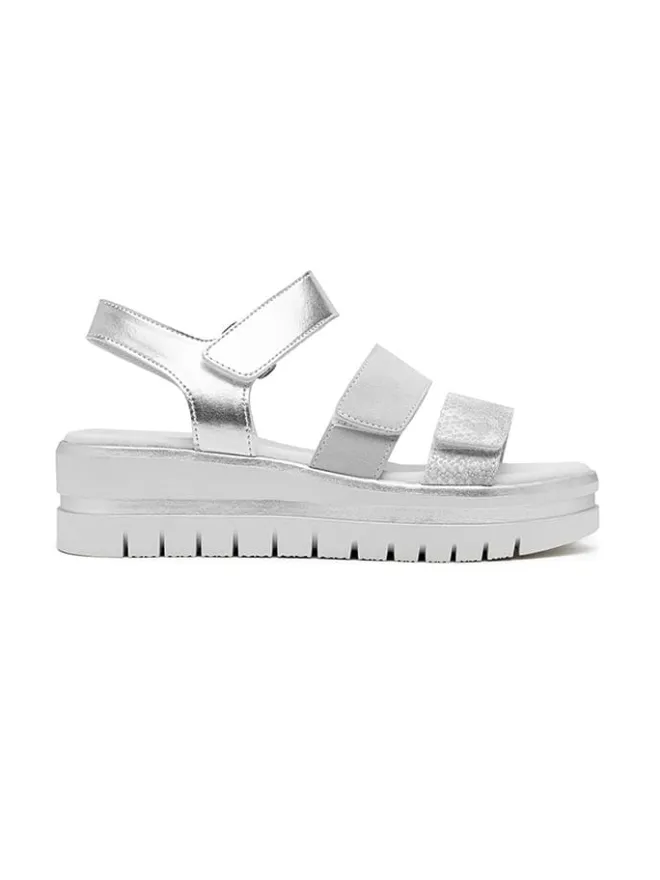 Keilsandaletten in Silber/ Grau>Foreverfolie Sale