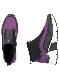 Keilslipper in Lila/ Schwarz><noscript><img width=