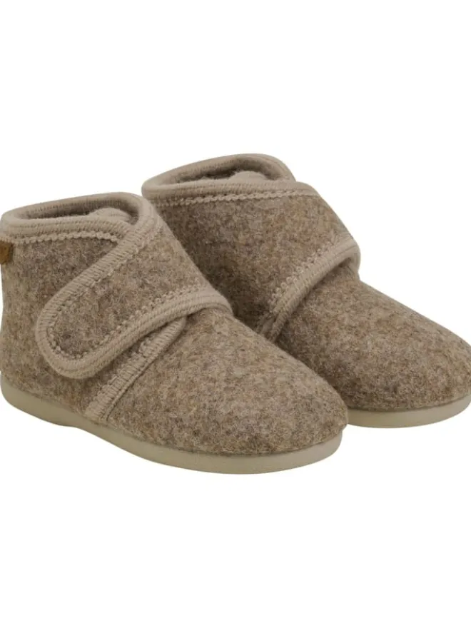 Kinder Hausschuh "Slippers Wool Hook and Loop" in Braun>En Fant Clearance