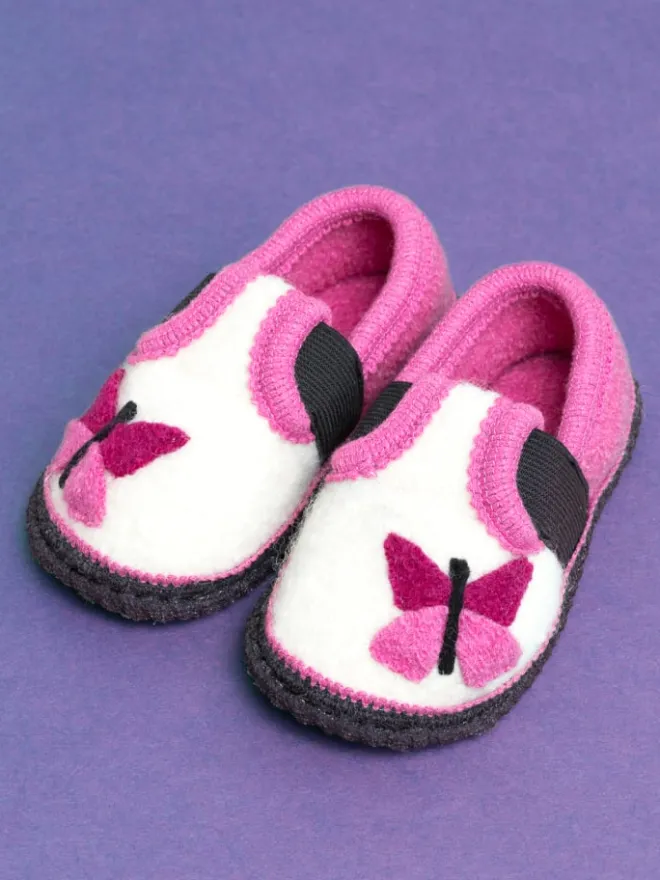 kitz-pichler Hausschuhe^Kinderhausschuh "Bobby Schmetterling" in Pink
