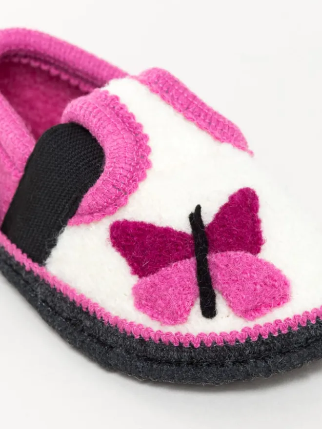 kitz-pichler Hausschuhe^Kinderhausschuh "Bobby Schmetterling" in Pink
