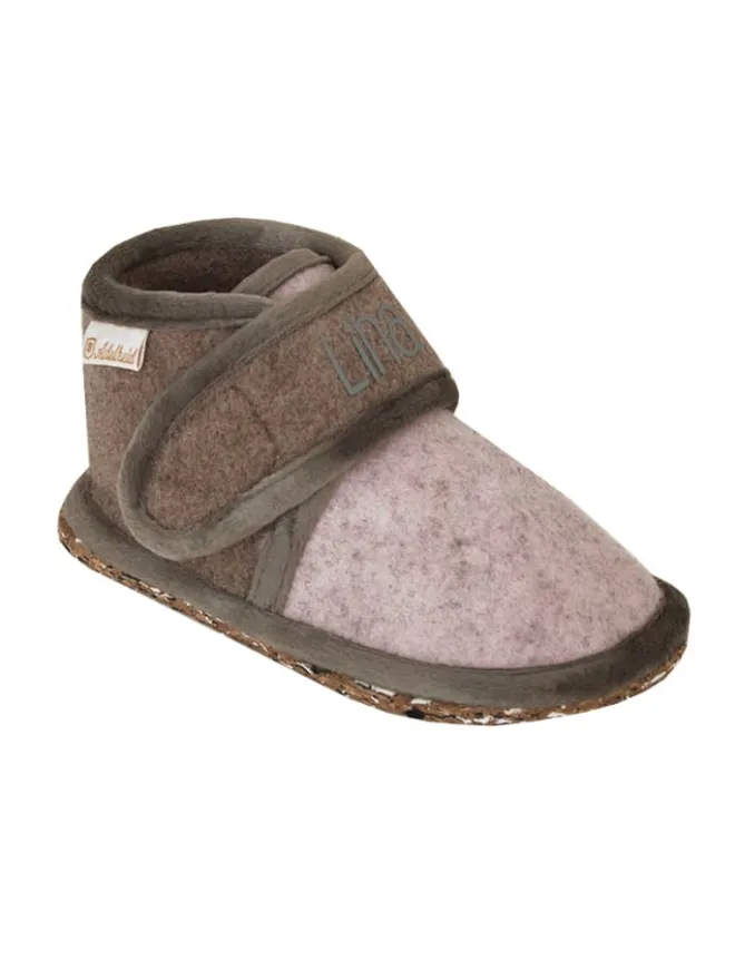 Adelheid Hausschuhe^Kinderpantoffeln rosa in Beige