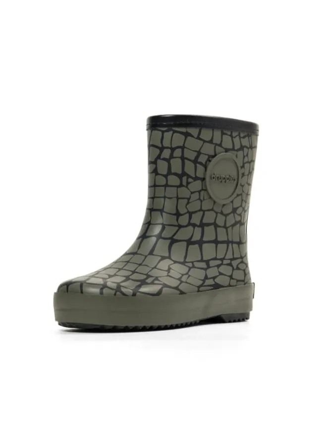 Kinderstiefel Nature Krokodil in oliv/schwarz>druppies Hot