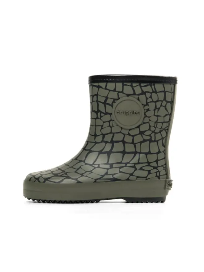 Kinderstiefel Nature Krokodil in oliv/schwarz>druppies Hot