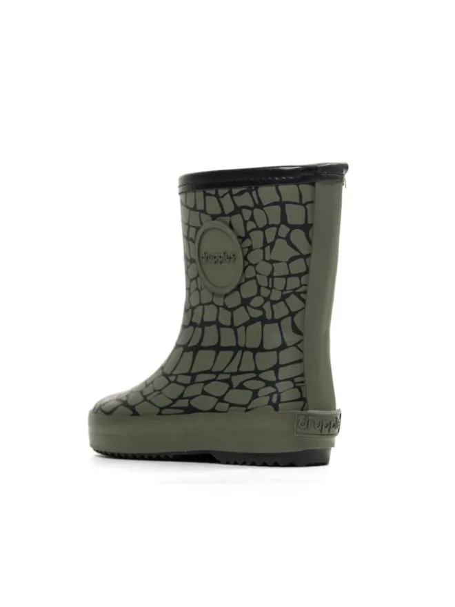 Kinderstiefel Nature Krokodil in oliv/schwarz>druppies Hot