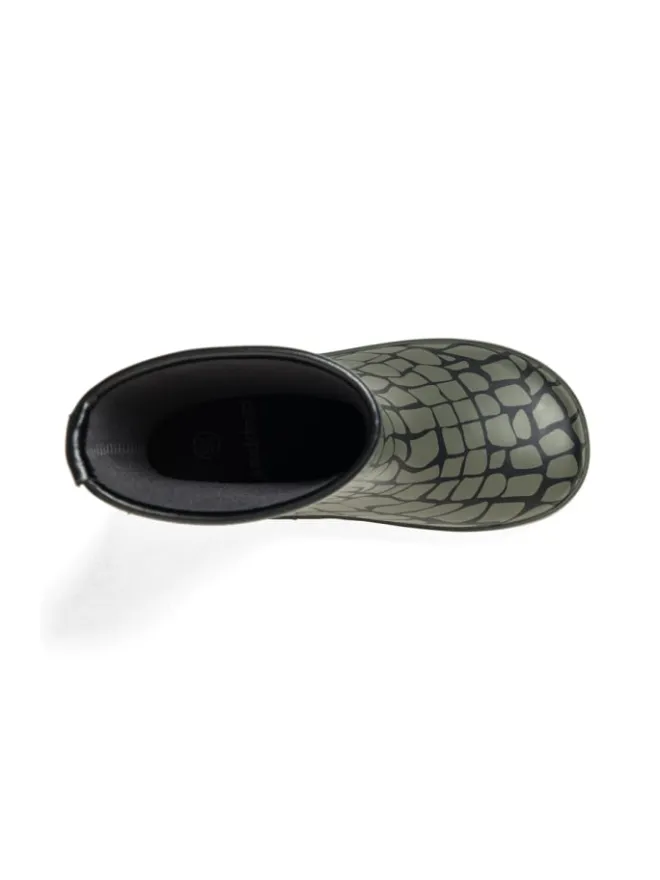 Kinderstiefel Nature Krokodil in oliv/schwarz>druppies Hot