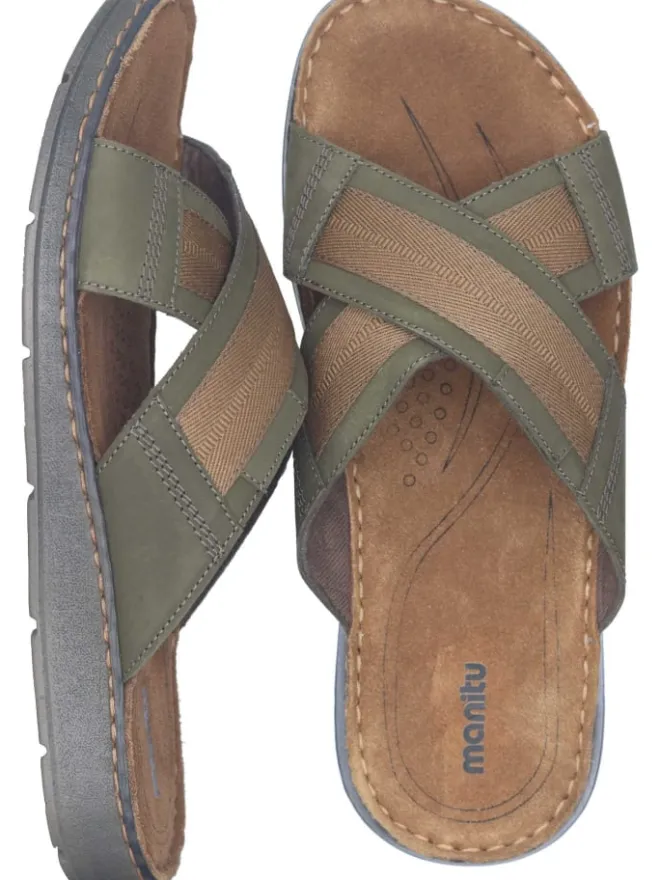manitu Sandalen & Pantoletten^Klassische Pantoletten in grün
