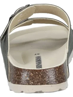 Klassische Pantoletten in khaki><noscript><img width=