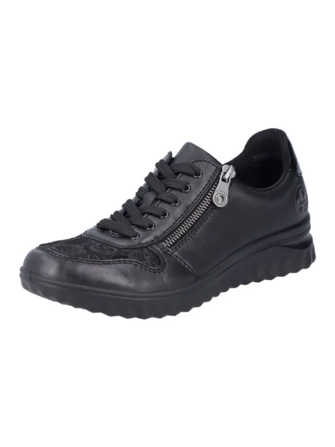 rieker Schnürschuhe^Komfort Schnürschuhe in Schwarz