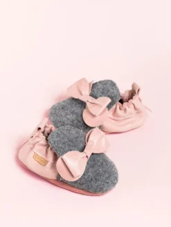 Gottstein Krabbelschuhe^Krabbelschuhe Bow in grau