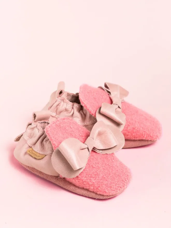 Gottstein Krabbelschuhe^Krabbelschuhe Bow in pink