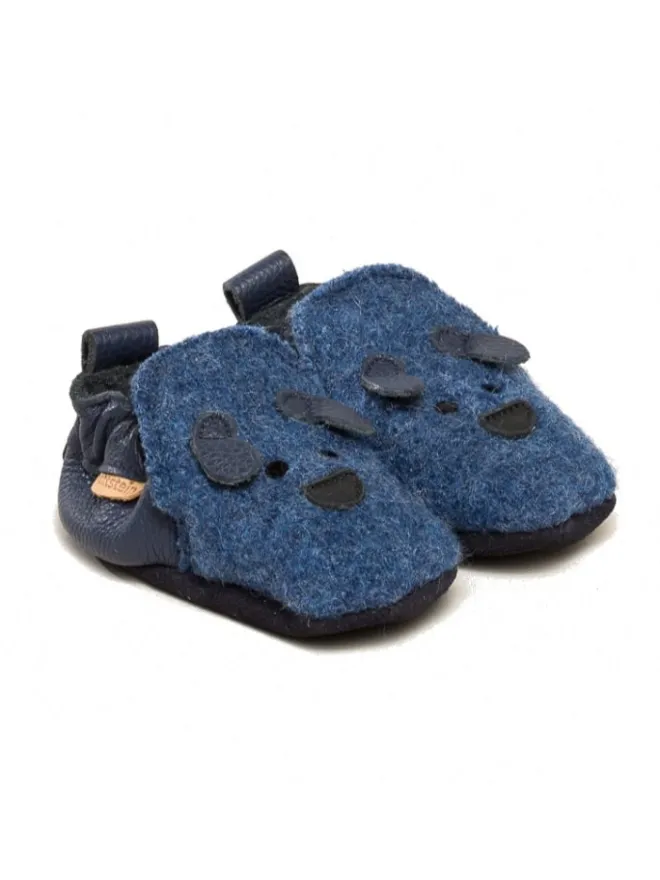 Krabbelschuhe Dog Face in blau>Gottstein Sale