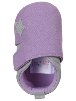 Krabbelschuhe in Lila/ Grau><noscript><img width=