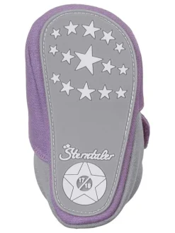 Krabbelschuhe in Lila/ Grau><noscript><img width=