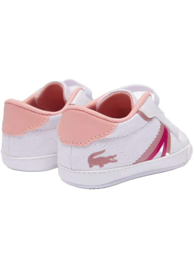 Krabbelschuhe in Weiß/Pink>Lacoste Hot