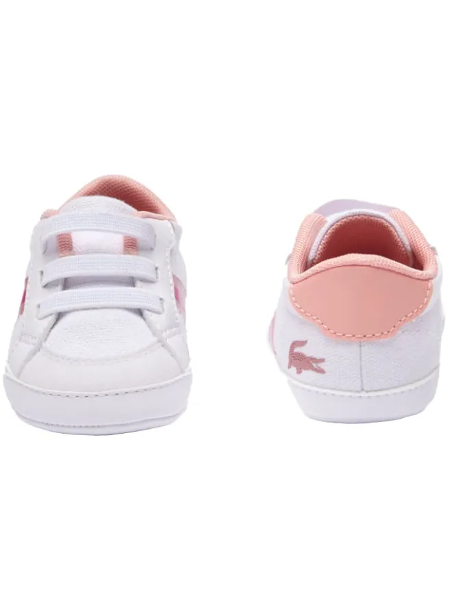 Krabbelschuhe in Weiß/Pink>Lacoste Hot
