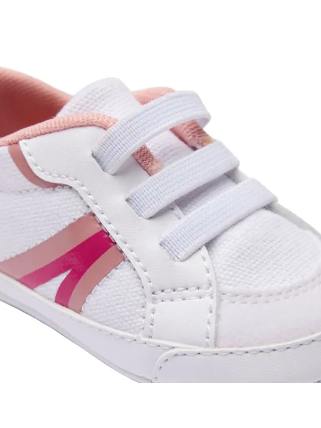 Krabbelschuhe in Weiß/Pink>Lacoste Hot