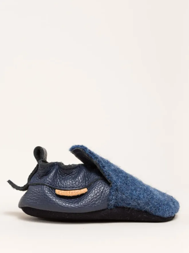 Krabbelschuhe Plain in blau>Gottstein Outlet
