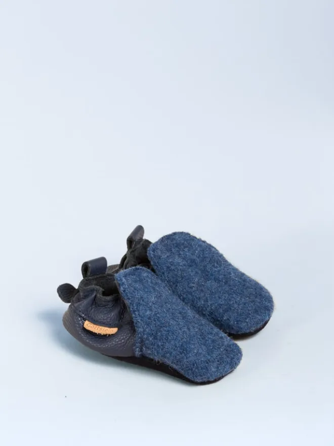 Krabbelschuhe Plain in blau>Gottstein Outlet