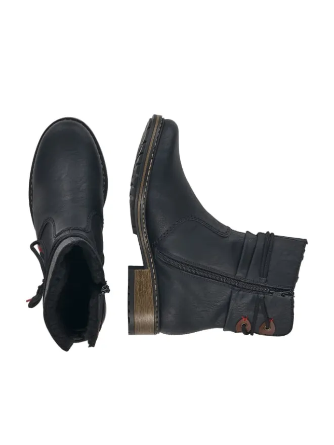 Kurzstiefel in schwarz/mogano>rieker New