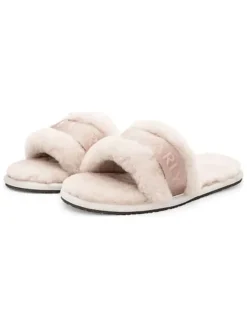 Hey Marly Hausschuhe^Lamfell-Hausschuhe in Rosa/ Creme
