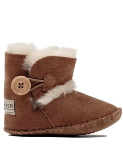 Lammfell-Babyschuhe in Braun>Hofbrucker New