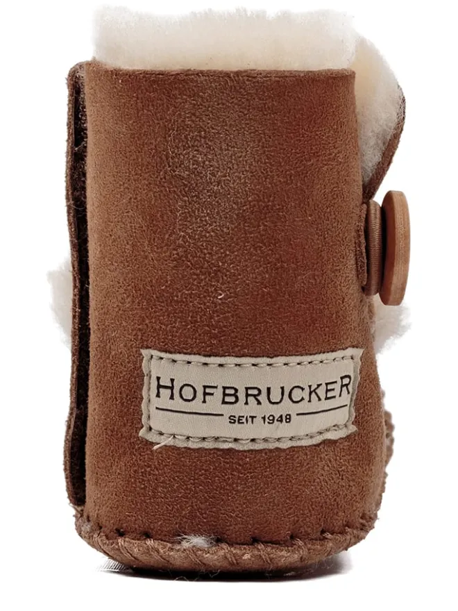Lammfell-Babyschuhe in Braun>Hofbrucker New