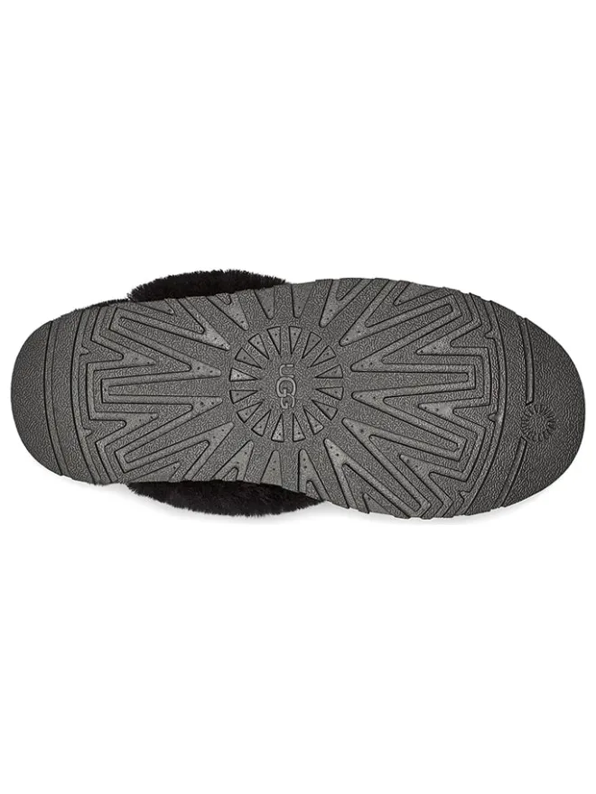 UGG Hausschuhe^Lammfell-Hausschuhe "Disquette" in Schwarz