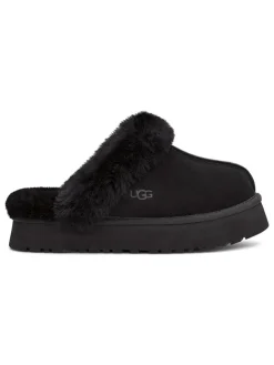 UGG Hausschuhe|Clogs & Pantoletten^Lammfell-Hausschuhe "Disquette" in Schwarz