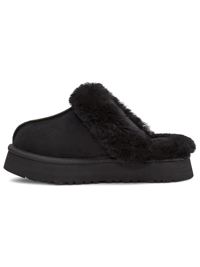 UGG Hausschuhe|Clogs & Pantoletten^Lammfell-Hausschuhe "Disquette" in Schwarz