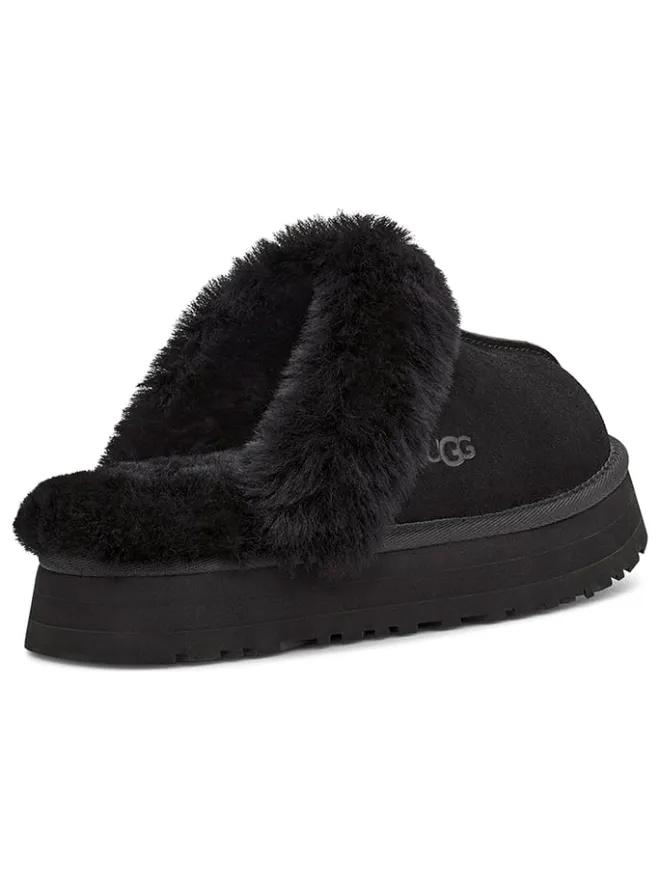UGG Hausschuhe|Clogs & Pantoletten^Lammfell-Hausschuhe "Disquette" in Schwarz