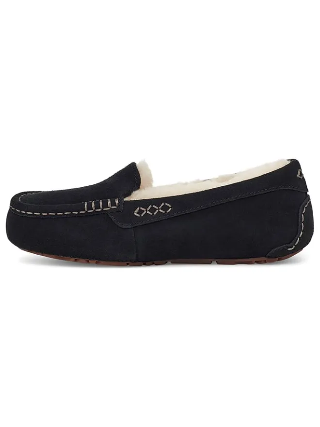 UGG Halbschuhe^Lammfell-Mokassins "Ansley" in Schwarz