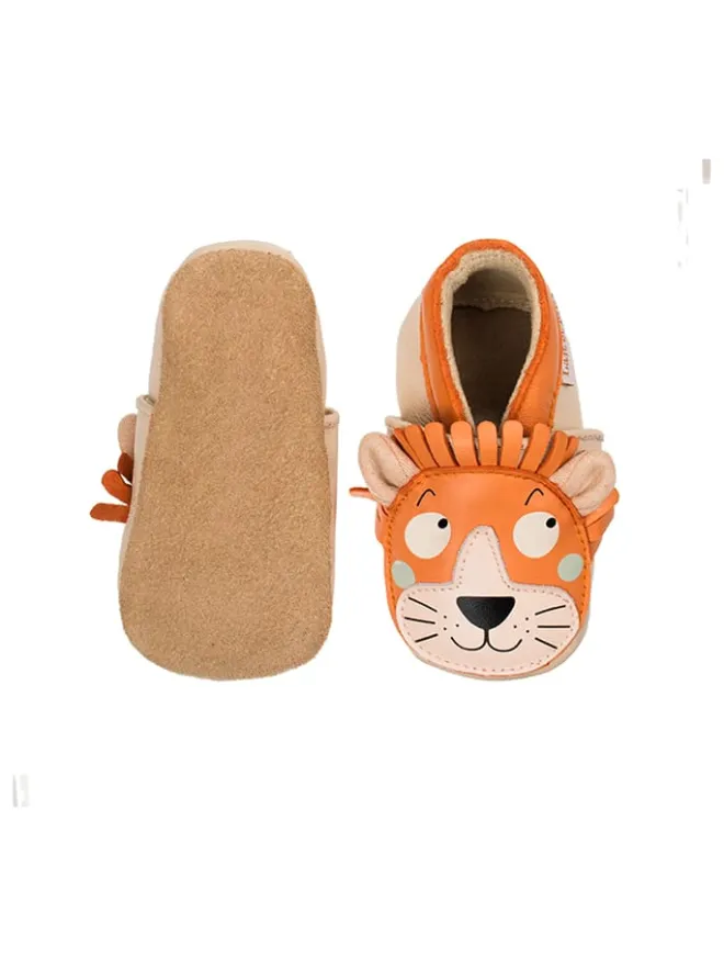 Lammleder-Krabbelschuhe "Lion" in Hellbraun>Lait et Miel New