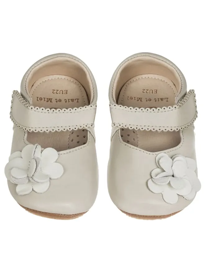 Lait et Miel Lauflernschuhe^Lammleder-Lauflernschuhe "Siloé" in Hellgrau