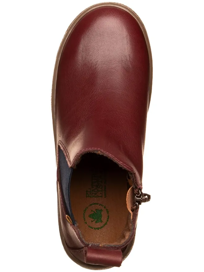 Leder Chelsea-Boots in Dunkelrot>El Naturalista Hot