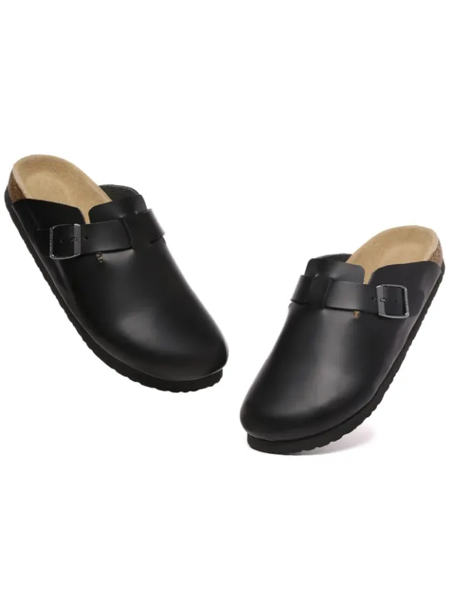 EVERAU Australia Hausschuhe^Leder Sandalen Hardhead in Schwarzes Leder