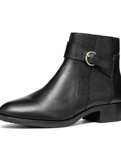 Geox Stiefeletten^Leder-Ankle-Boots "Felicity" in Schwarz