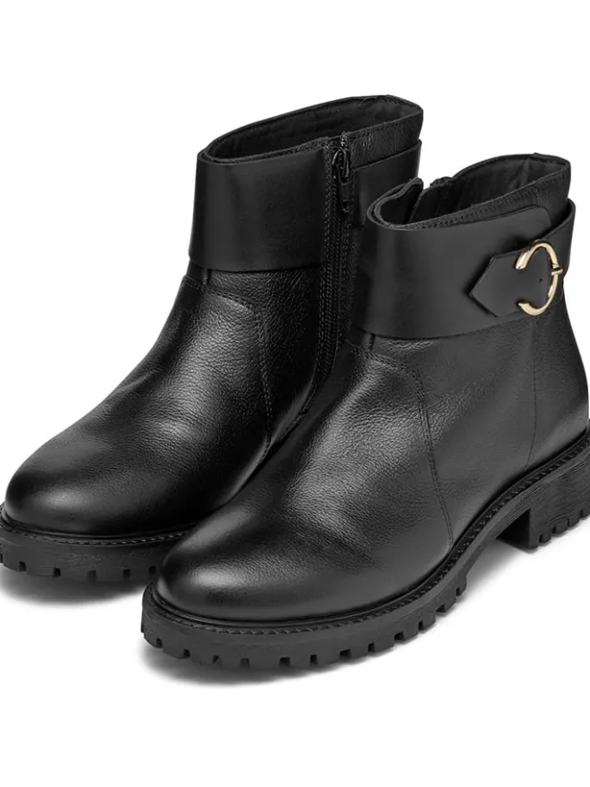 Geox Stiefeletten^Leder-Ankle-Boots "Hoara" in Schwarz
