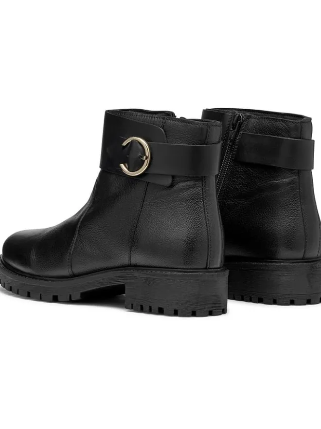 Geox Stiefeletten^Leder-Ankle-Boots "Hoara" in Schwarz