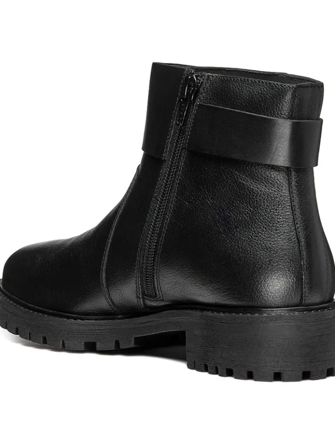 Geox Stiefeletten^Leder-Ankle-Boots "Hoara" in Schwarz