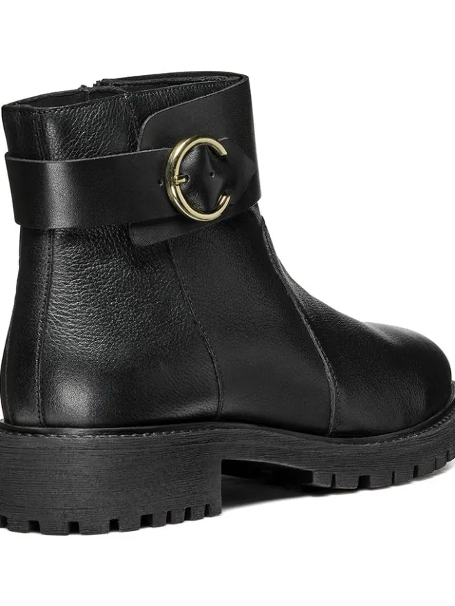 Geox Stiefeletten^Leder-Ankle-Boots "Hoara" in Schwarz