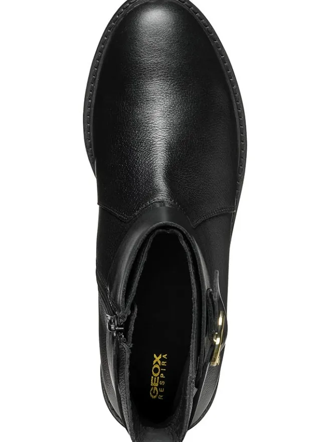 Geox Stiefeletten^Leder-Ankle-Boots "Hoara" in Schwarz